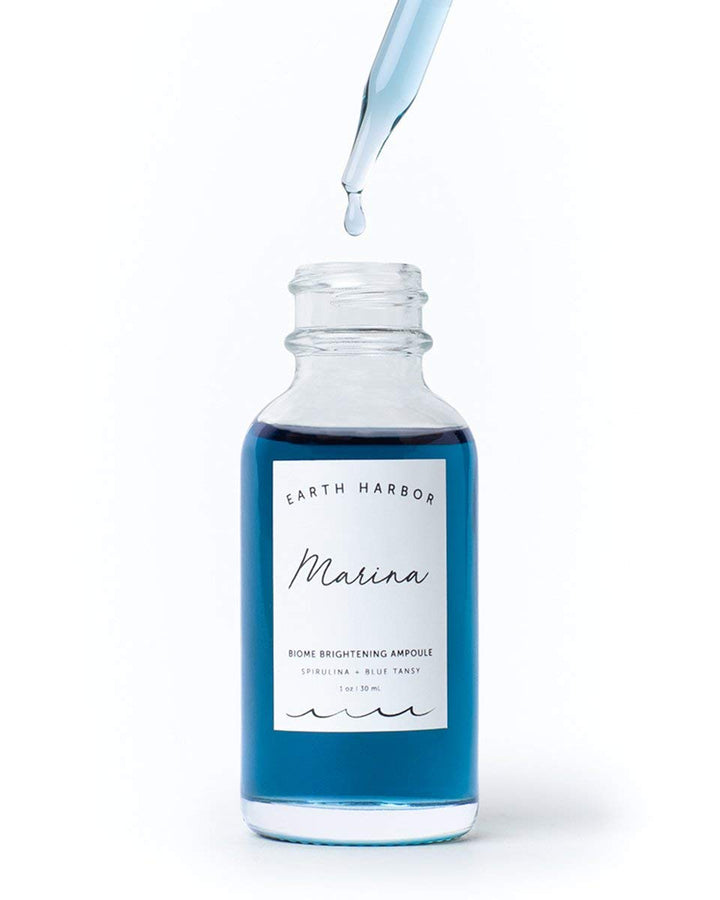Earth Harbor | MARINA Biome Brightening Ampoule - Brightens & Balances | Blue Tansy + Spirulina + Squalane | 1 fl oz