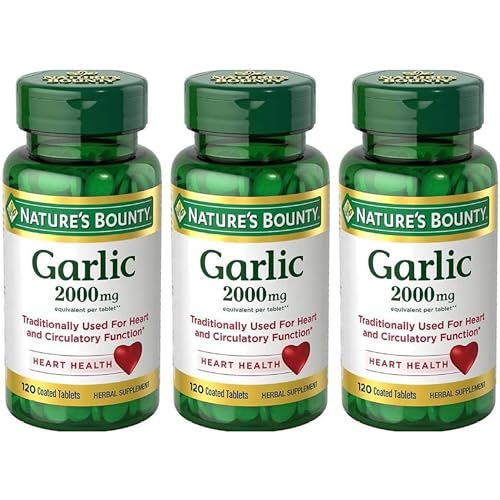 Nature's Bounty Garlic 2000mg, Tablets 120 ea (Pack of 3)