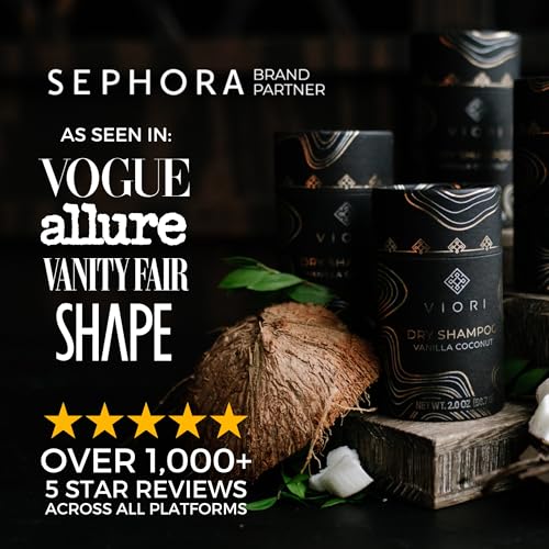Viori Dry Shampoo Powder, Vanilla Coconut - Fast-Absorbing - Volumizing Shampoo - Dry Shampoo for Oily Hair - Neutralizes Odor - Long-Lasting
