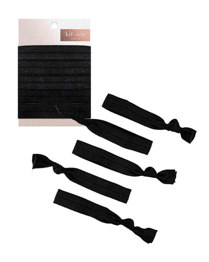 Kitsch 5 Piece Solid Hair Ties Set, Blackout