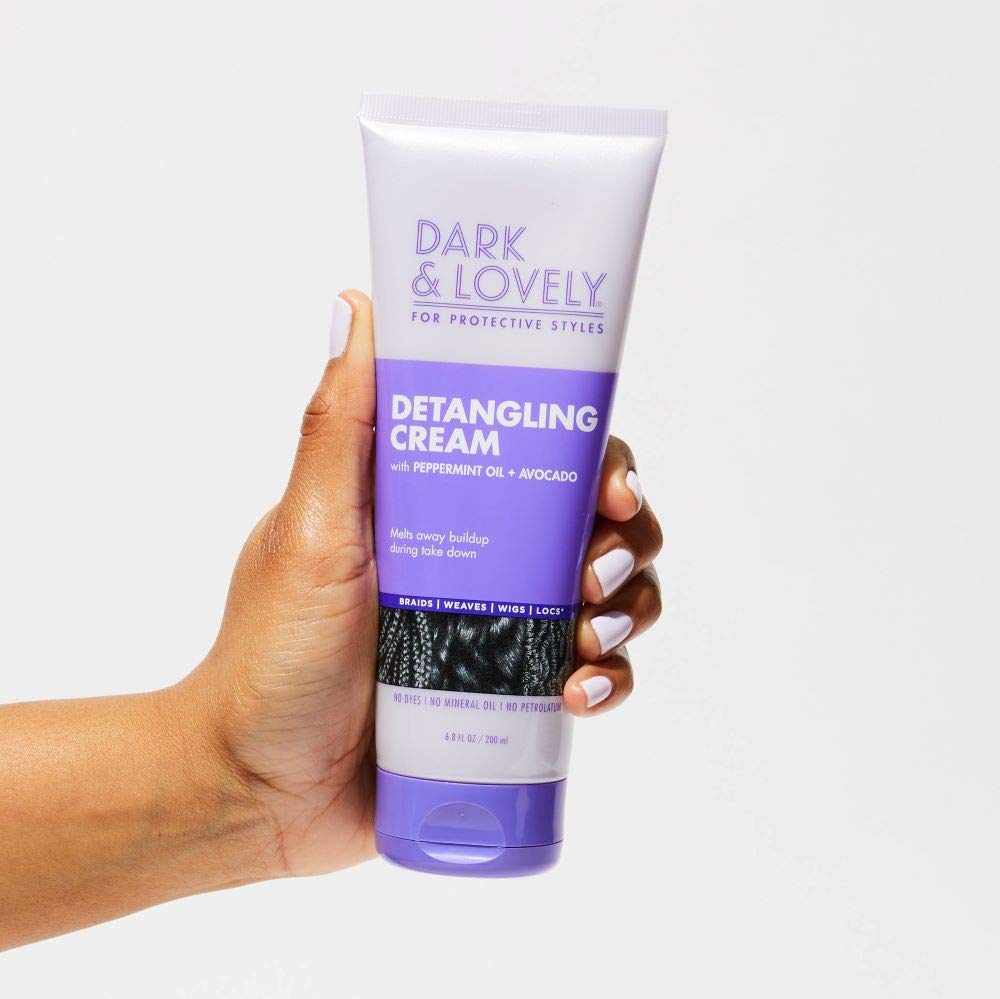 Dark and Lovely For Protective Styles Detangling Cream With Peppermint and Avocado Oil for Braids, Weaves, Wigs and Locs No Dyes, No Mineral Oil, No Petrolatum SoftSheen-Carson 6.8 Fl Oz