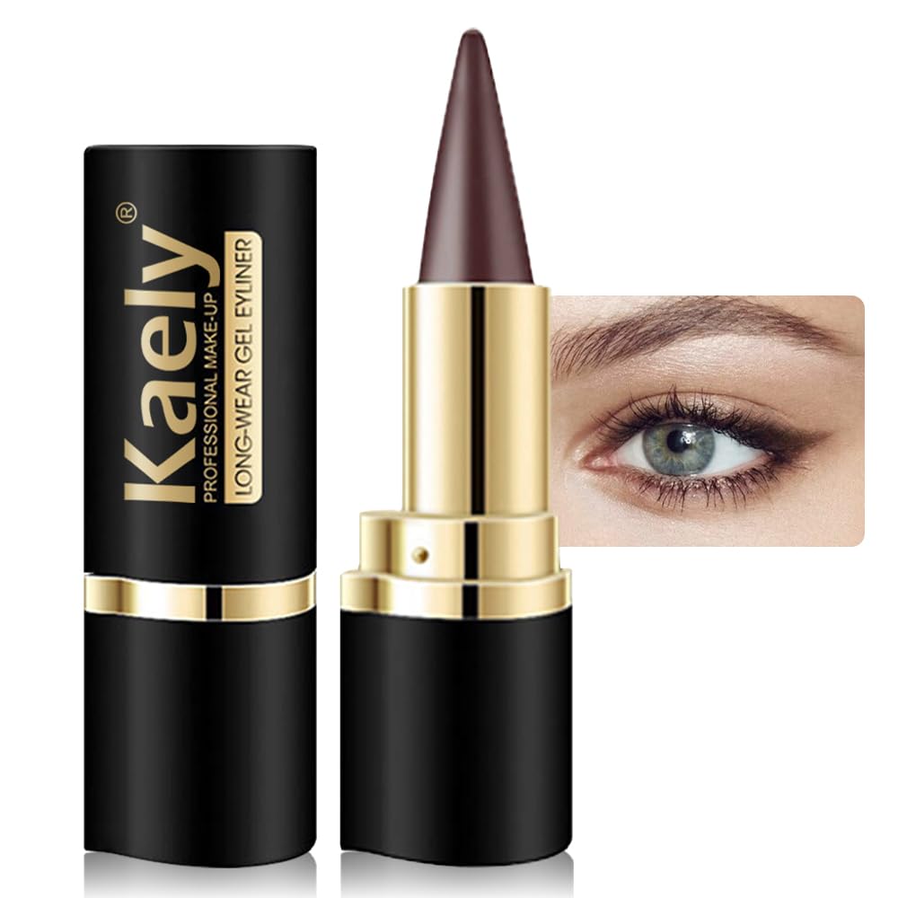 Kaely Brown Gel Eyeliner Pencil,Waterproof Smudge Proof Eye Liner Pen,Cat Eye Goth Halloween Makeup,Eye Black Face Paint Lipstick Crayon,Color Colorful Eyeliner Eyeshadow Stick,03