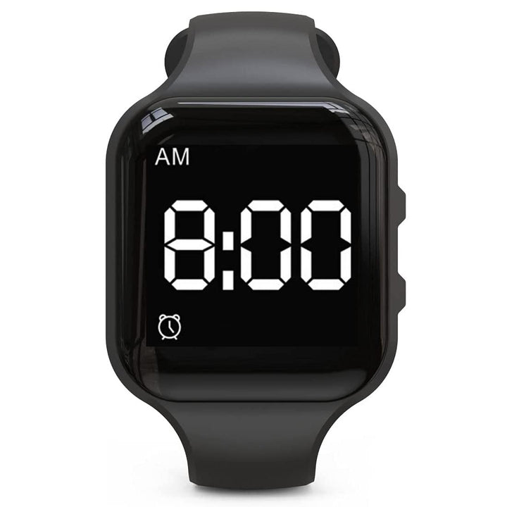 Rechargeable Vibrating Alarm Reminder Watch - Potty Training Watch with Countdown Timer (Black, Square)