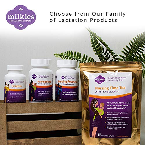Milkies Fairhaven Health Nursing Postnatal Vegetarian Supplement for Breastfeeding Women with Vitamin D and B, Nutritious Breast Milk Multivitamin - Gluten and Dairy Free - 1 Month Supply