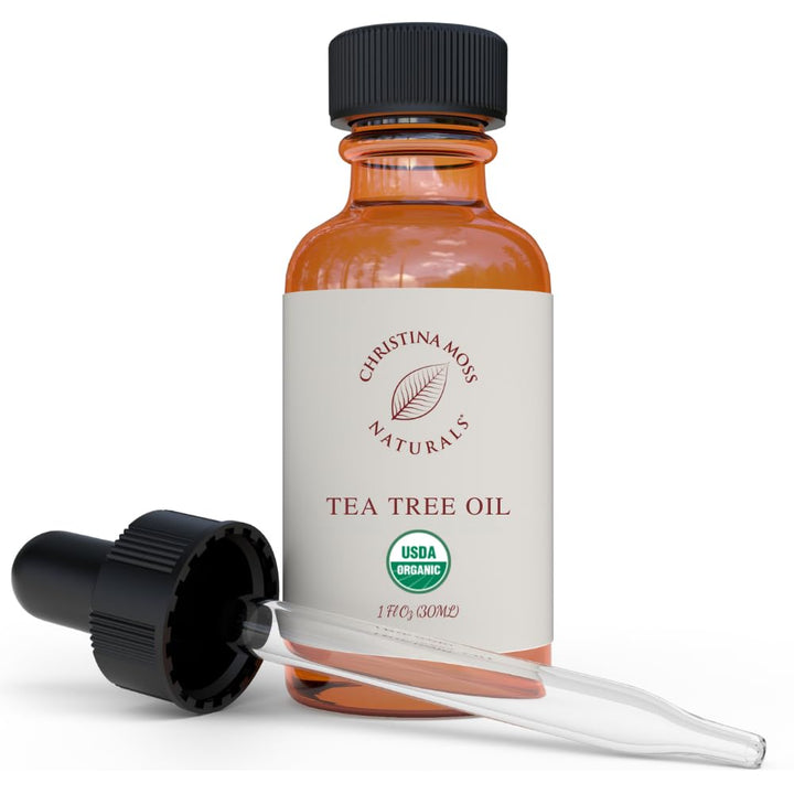 Christina Moss Naturals Organic Tea Tree Oil, USDA and QAI Certified, Hexane Free, Meleleuca Alternifolia Imported from Australia