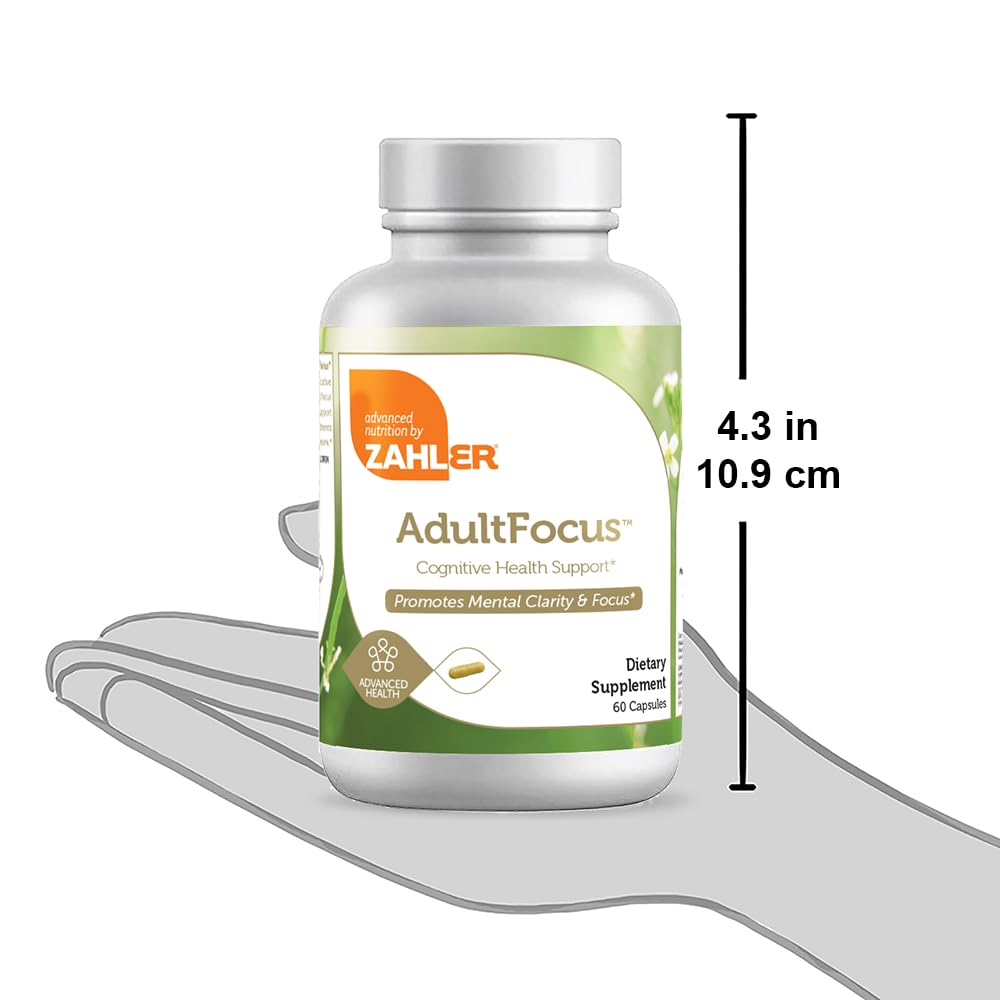 Zahler AdultFocus, Advanced Formula to Support Focus and Concentration, Certified Kosher, 60 Capsules