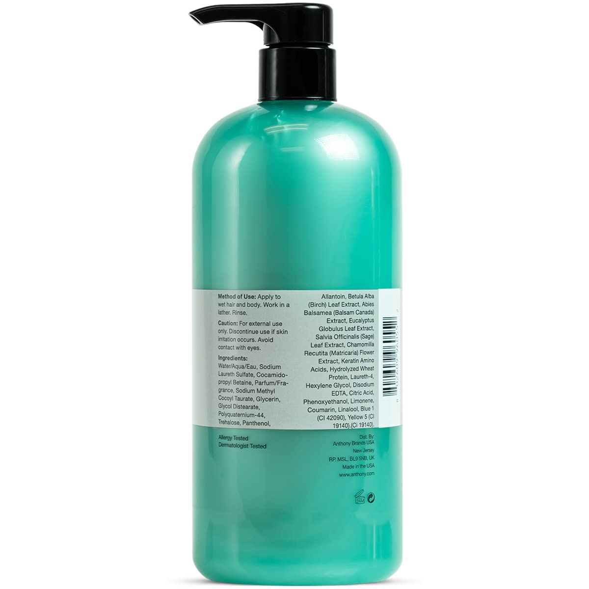 Anthony Invigorating Rush Hair Plus Body Wash, 32 fl. oz.