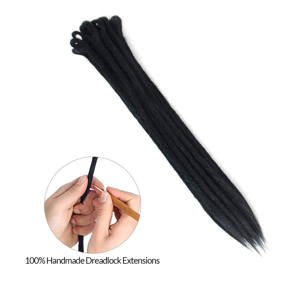 Black-20'' : AOSOME 20pcs/pack Crochet Dreadlock Extensions Synthetic Braids Hair Extension 20inch, Black
