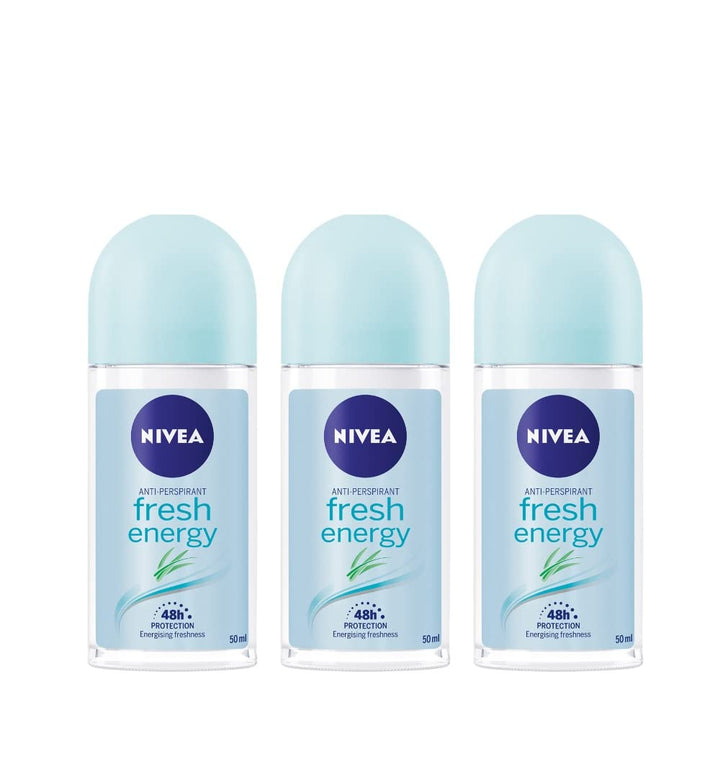 Nivea Unisex Deo Roll On 50Ml. (Pack Of 3) (Energy Fresh)