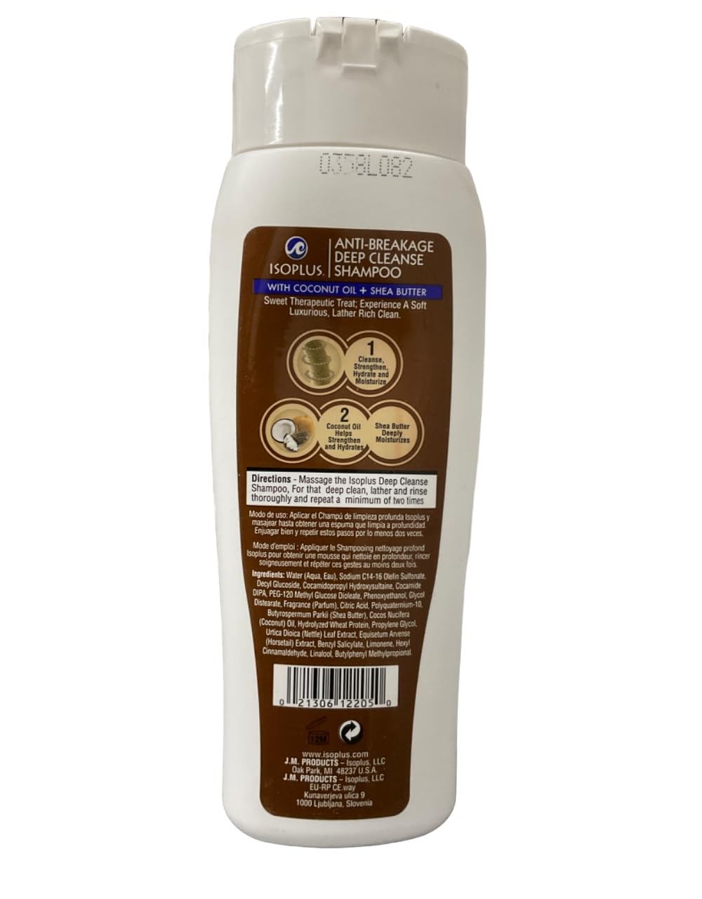 Isoplus Deep Cleanse Shampoo With Coconut Oil & Shea Butter 13.5 Oz