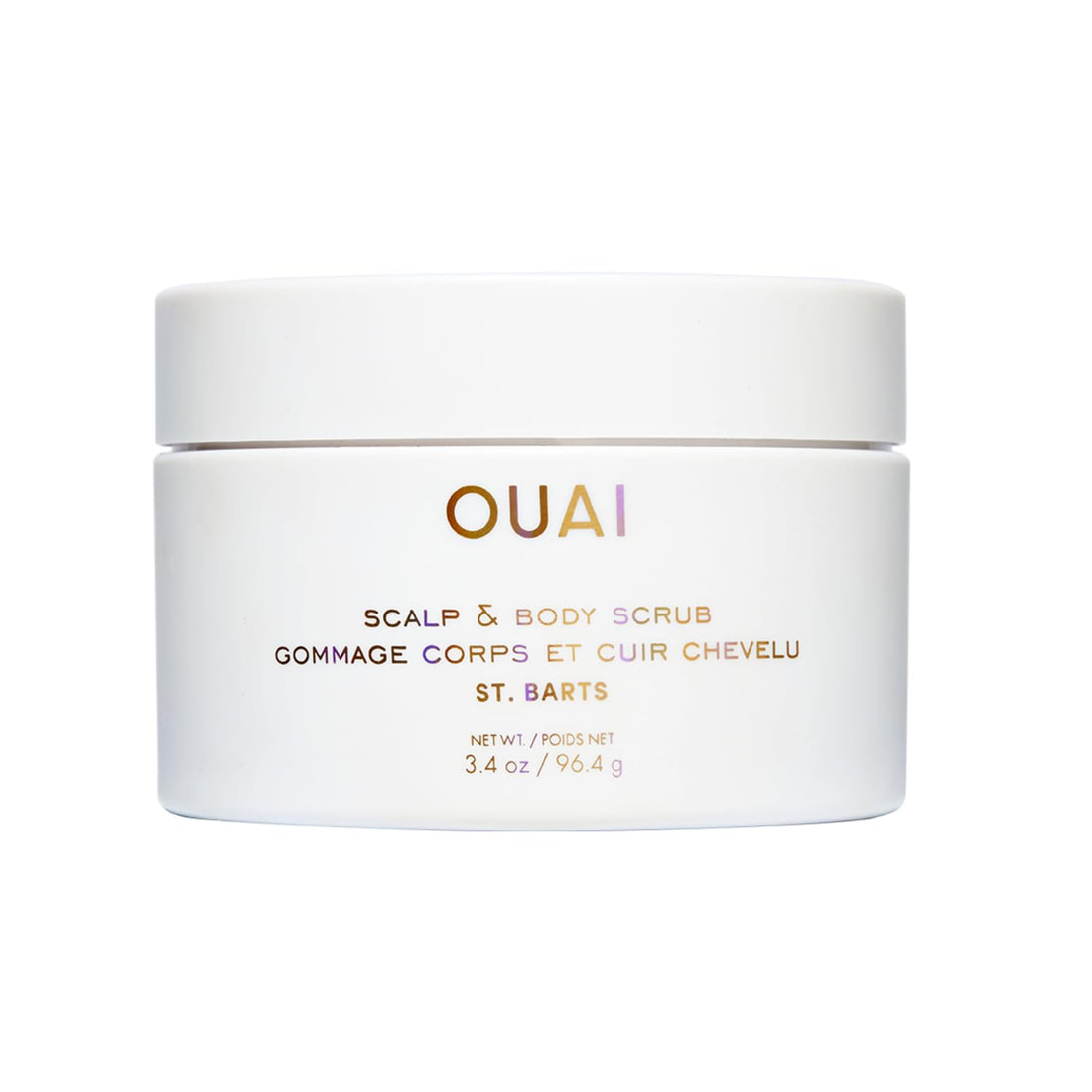 OUAI Scalp & Body Scrub, St. Barts Travel Size - Exfoliating Body Scrub with Sugar & Coconut Oil Blend for Smooth, Moisturized Skin - Gentle Scalp Scrub for Removing Product Build Up (3.4 oz)