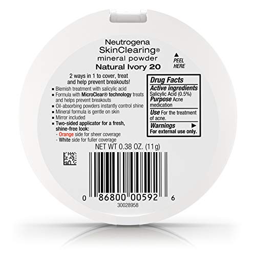 Neutrogena SkinClearing Mineral Powder, Natural Ivory 20