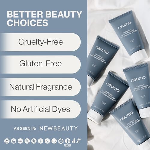 Neuma Neu Repair Leave In Hair Treatment 1 Fl. Oz. Travel Size Hair Repair Treatment for Damaged Hair - Smooths, Conditions, Shields, Softens, Protects, Strengthens, Lemon, Lavender & Fir Needle Scent