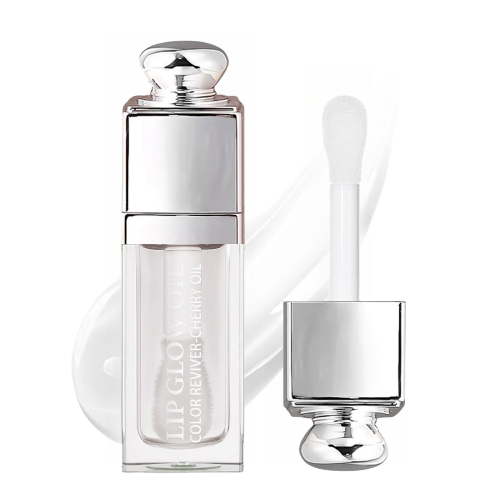 Unyoke Hydrating Lip Glow Oil-Lip care oil- Lip Oil Tinted for Lip Care and Dry Lips-Prevents Dry Cracked-Non-sticky Big Brush Head-Lip Plumping -Lip Oil gloss tinted-000#CLEAR