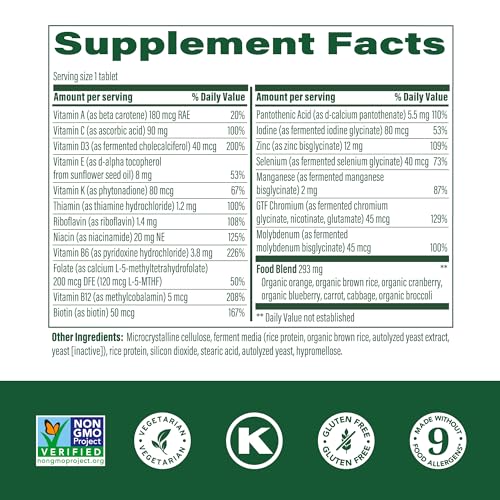 MegaFood Men's 55+ One Daily - Multivitamin for Men with Vitamin B12, Vitamin C, Vitamin D & Zinc - Optimal Aging & Immune Support Supplement - Vegetarian - Made Without 9 Food Allergens - 120 Tabs