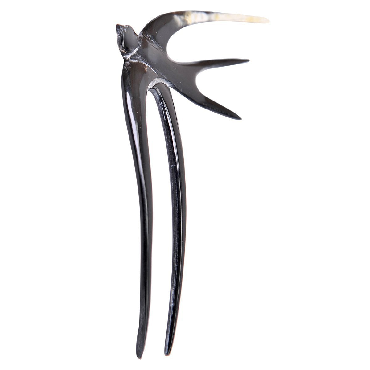 Marycrafts Black Buffalo Horn Swallow Bird Hair Fork, Hairfork, Hair Pin, Hairpin, Hair Accessory Toy Handmade 4.72
