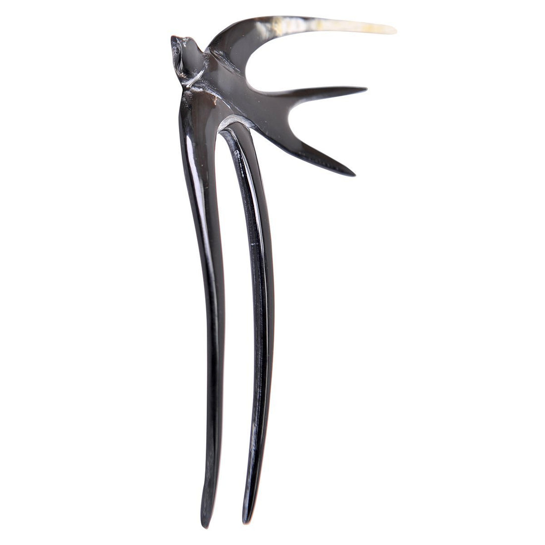 Marycrafts Black Buffalo Horn Swallow Bird Hair Fork, Hairfork, Hair Pin, Hairpin, Hair Accessory Toy Handmade 4.72