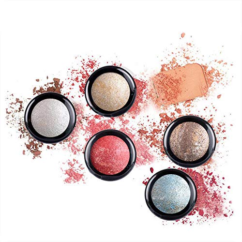 Mallofusa Single Baked Eye Shadow Powder Palette in Shimmer 12 Metallic Colors Optional (Space Silver) by Mallofusa