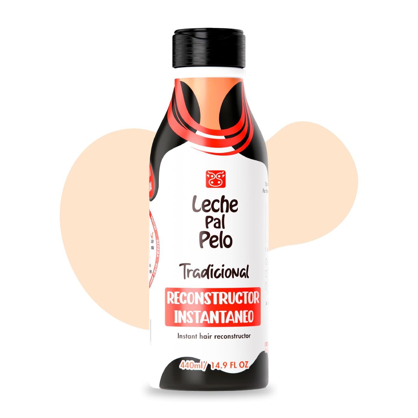 Leche Pal Pelo - Instant Hair Reconstructor Treatment with Natural Soy, Wheat, Aloe and Avocado. Provides Intensive Hydration -14.9 Ounces. Tratamiento Reconstructor Con Soya, Trigo, Aguacate y Aloe