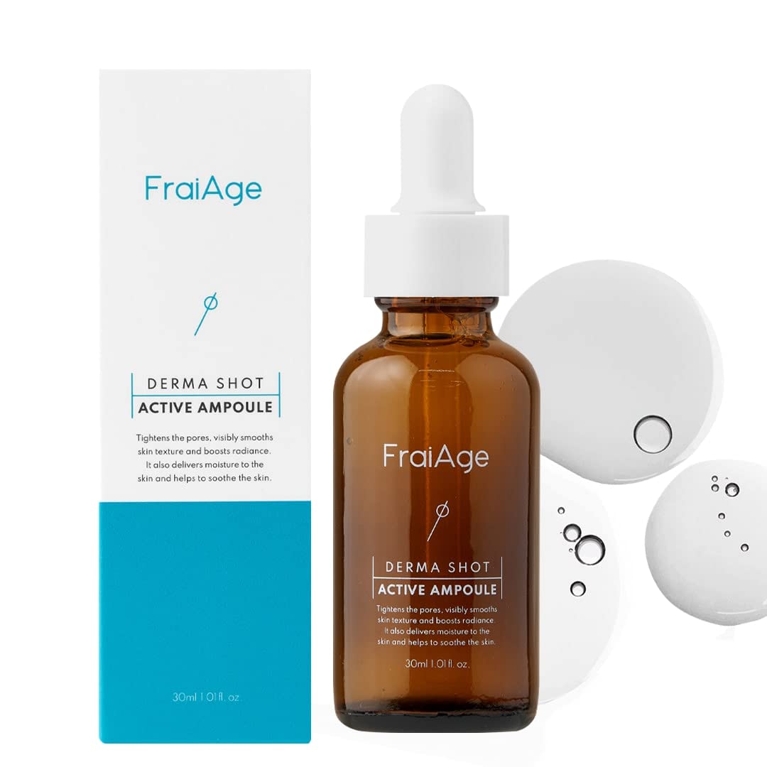 fraiage derma shot active ampoule 30 ml 1.01 fl oz_Skin Energy, Moisturizing, Calming,Pore Care, Hyaluronic Acid & Spicule serum, spicule from sea sponges &Hydrating Facial Serum,Korean Skincare.