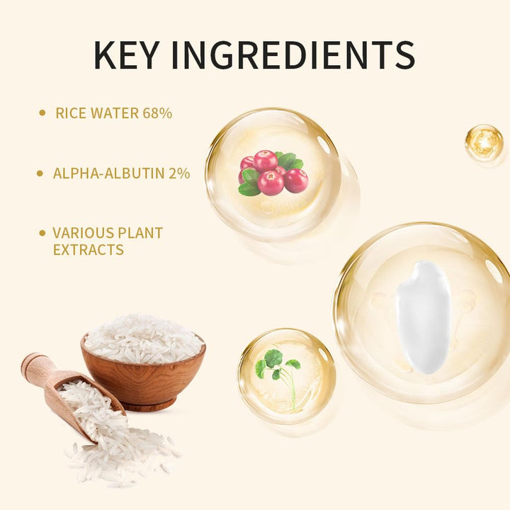Glow Deep Serum, 68% Rice Bran Water, 2% Alpha-Arbutin, Hydrating Facial Soothing Serum, Deep Moisturizing, Fast absorption, Even Tone