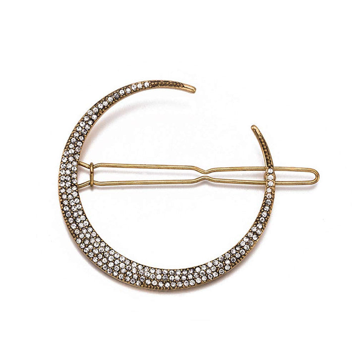 Numblartd Vintage Rhinestone Moon Snowflake Star Hair Clip Bobby Pins - Women Lady Alloy Barrettes Hairpin Side Clip Hair Accessories