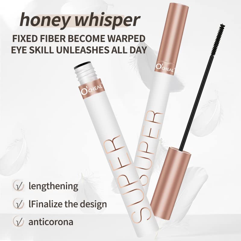 O'CHEAL Lash Lengthening Mascara, Voluminous Soft Lashes Makeup, Flake Free Formula, Hypoallergenic, Clump Free, Waterproof Long Lasting Natural for All Day - Intense Black (Pack of 2)
