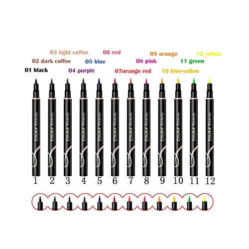 DNM Cat Eye Makeup Waterproof Neon Colorful Liquid Eyeliner Pen Make Up Comestics Long-lasting Black Eye Liner Pencil Makeup Tools (green)