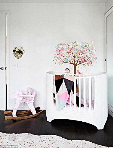 Kath & Cath Unicorn Wall Decal, Pink Fairy Cherry Blossom Tree Wall Sticker for Girls Kids Bedroom Play Room Wall Mural Wall Home Decoration