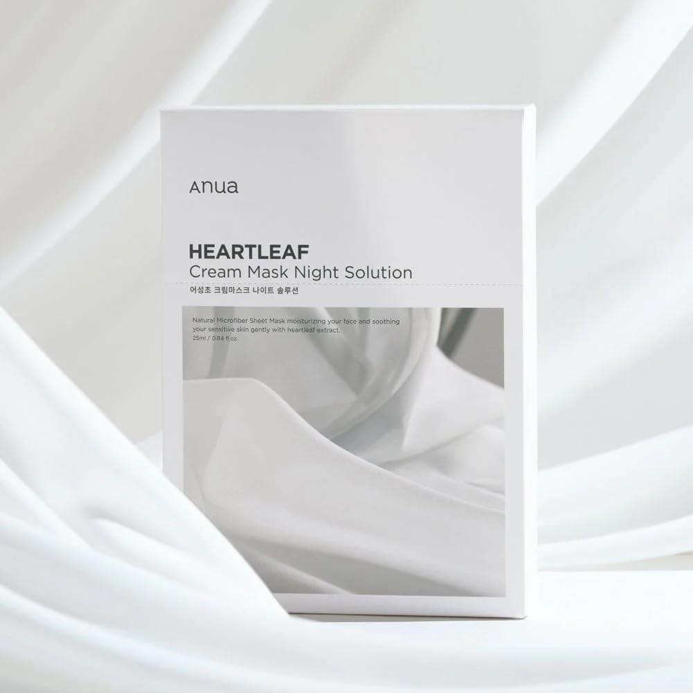ANUA - Heartleaf Cream Mask Night Solution Pack (Set of 10) | soothing, anti-acne, moisturizing, hydrating, sensitive skin, barrier strengthening