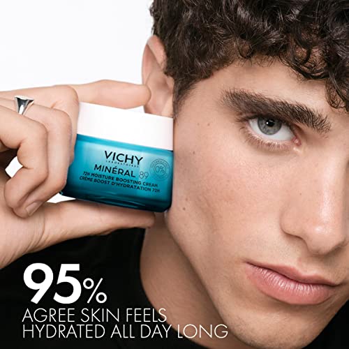 VICHY Mineral 89 Fragrance Free Cream, 72H Moisture Boosting Lightweight Cream, Hydrating Face Moisturizer with Hyaluronic Acid and Niacinamide, Suitable for All Skin Types
