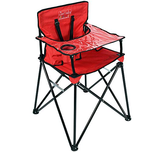ciao! baby Portable High Chair for Babies and Toddlers, Compact Folding Travel High Chair with Carry Bag for Outdoor Camping, Picnics, Beach Days, and More (Red)