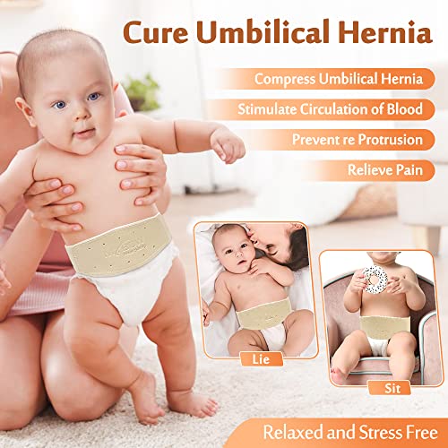 Umbilical Hernia Belt Baby Belly Button Band Newborn Cover Infant Tummy Wrap Umbilical Cord Belt Baby Support Truss Child Adjustable Belly Band Abdominal Navel Relief (Medium)