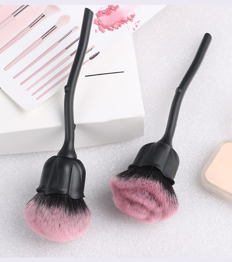 Makeup Brush, Cute Mushroom shape brush head, Fluffy nanofiber brush head, Moderately pick up powder, Wooden Handle has piano paint technology, suitable for face, Fondation Brush