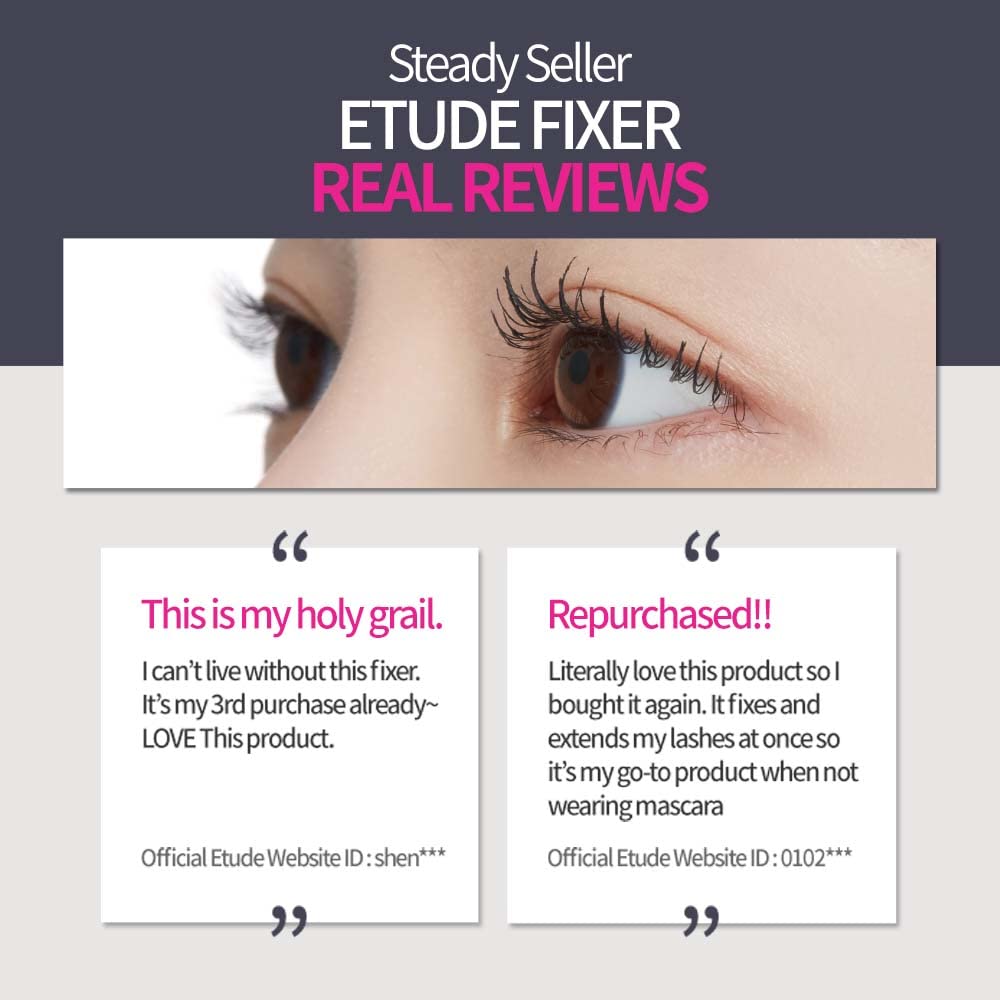 ETUDE Dr. Mascara Fixer For Super Long Lash #02 (Natural Extension) | | Long-Lasting Smudge-Proof Mascara Fixer with Lengthening Effect | Korean Makeup