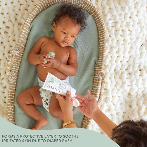 The Honest Company Hypoallergenic Diaper Rash Cream | Moisturizing + Calming Zinc Oxide Ointment | NEA Recognized, Cruelty Free | 2.5 oz