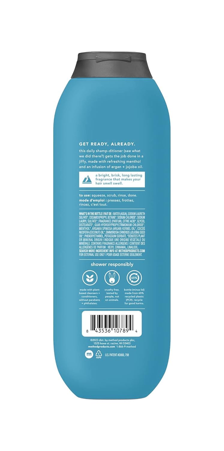 Generic Method Men Body Wash Glacier + Granite, 18 Oz. & Method Man Shampoo And Conditioner Glacier Granite, 14 Oz. Bundle of 2 Items, Blue