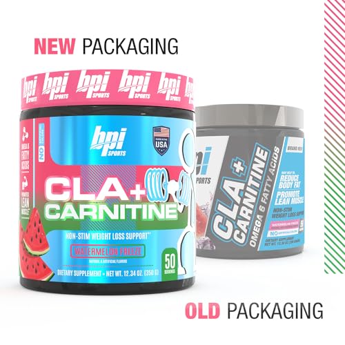 BPI Sports CLA+Carnitine–Conjugated Linoleic Acid–Weight Loss Formula –Metabolism, Performance, Lean Muscle–Caffeine Free–For Men & Women–Watermelon Freeze–50 servings – 12.34 oz.(Packaging May Vary)