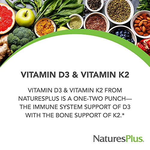 Nature's Plus - Vitamin D3 1000 IU/Vitamin K2 100 mcg, 90 vegetarian capsules