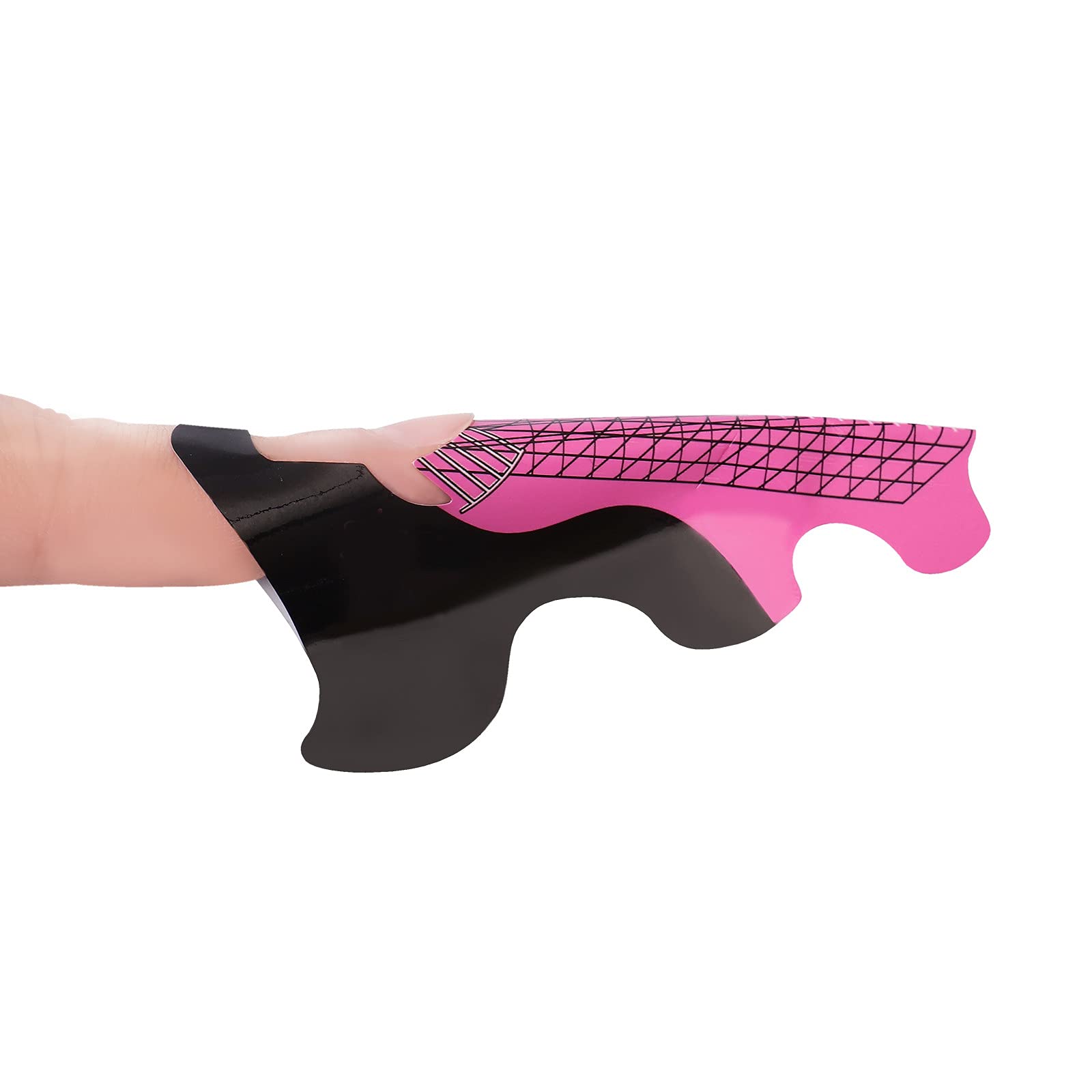 Tvoip 100Pcs/Pack Nail Forms Extension Tips Guide Extension French DIY Tool Fish Acrylic UV Gel Nail Art Tools Builder Sticker Sculpting (Pink)