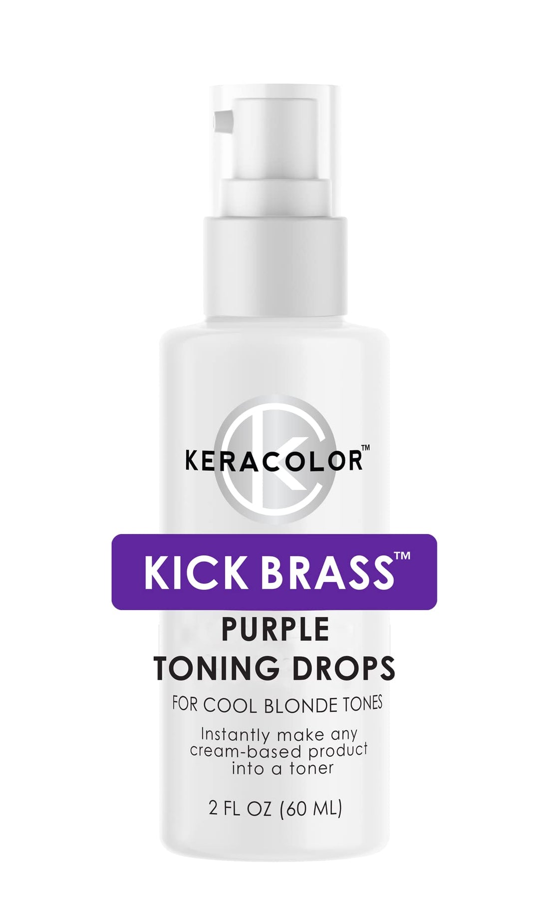 Keracolor Gold Toning Drops Concentrate To Create Your Own Purple Shampoo For Blonde Hair - Mix w/Any Shampoo, Conditioner, Or Cream Styler, (Gold) 2 Fl. Oz.