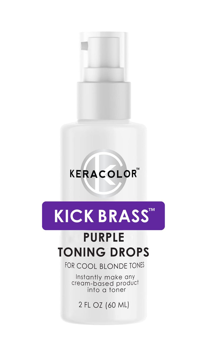 Keracolor Gold Toning Drops Concentrate To Create Your Own Purple Shampoo For Blonde Hair - Mix w/Any Shampoo, Conditioner, Or Cream Styler, (Gold) 2 Fl. Oz.