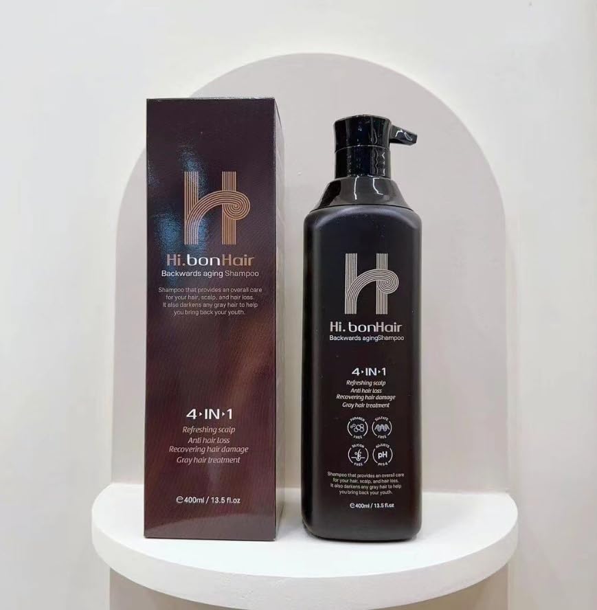 Generic Hi.Bon Hair Backwards Aging Shampoo 4 In 1 Refreshing Scalp/Anti Hair Loss/Recovering Hair Damage/Gray Hair Treatment 400ml/ 13.5 fl oz