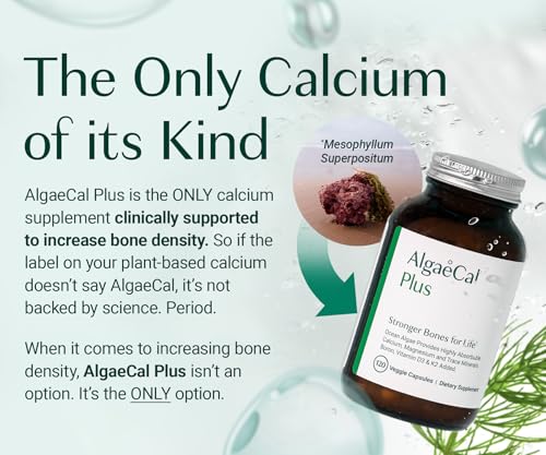 AlgaeCal - Bone Builder Pack for Bone Density Increase, Clinically Supported Plant Based Calcium Supplement & Strontium, Vitamins K2 (100mg), D3 (1600 IU), Magnesium & 16 Essential nutrients
