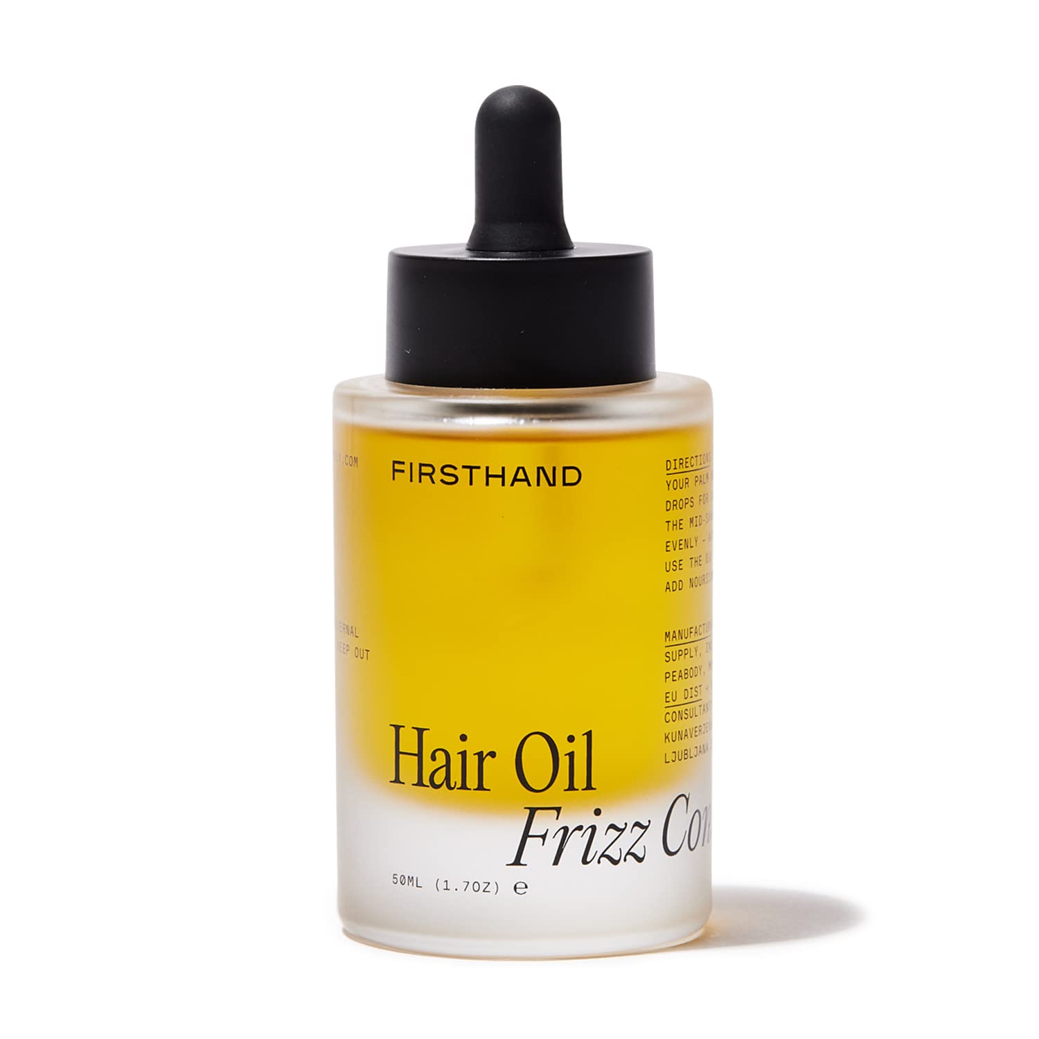 Firsthand Supply Hair Oil Frizz Control and Shine - Lightweight Oil - Clean & Non-toxic Hair Care Ingredients - With Argan Oil and Plant Based Keratin - 1.7oz (50ml)
