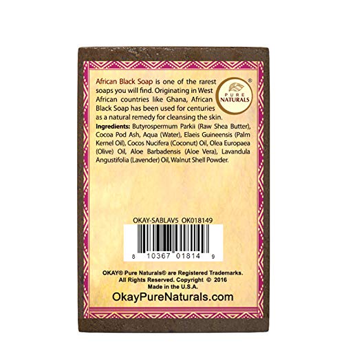 OKAY African Black Soap Lavender, Lavender, 5.5 Ounce