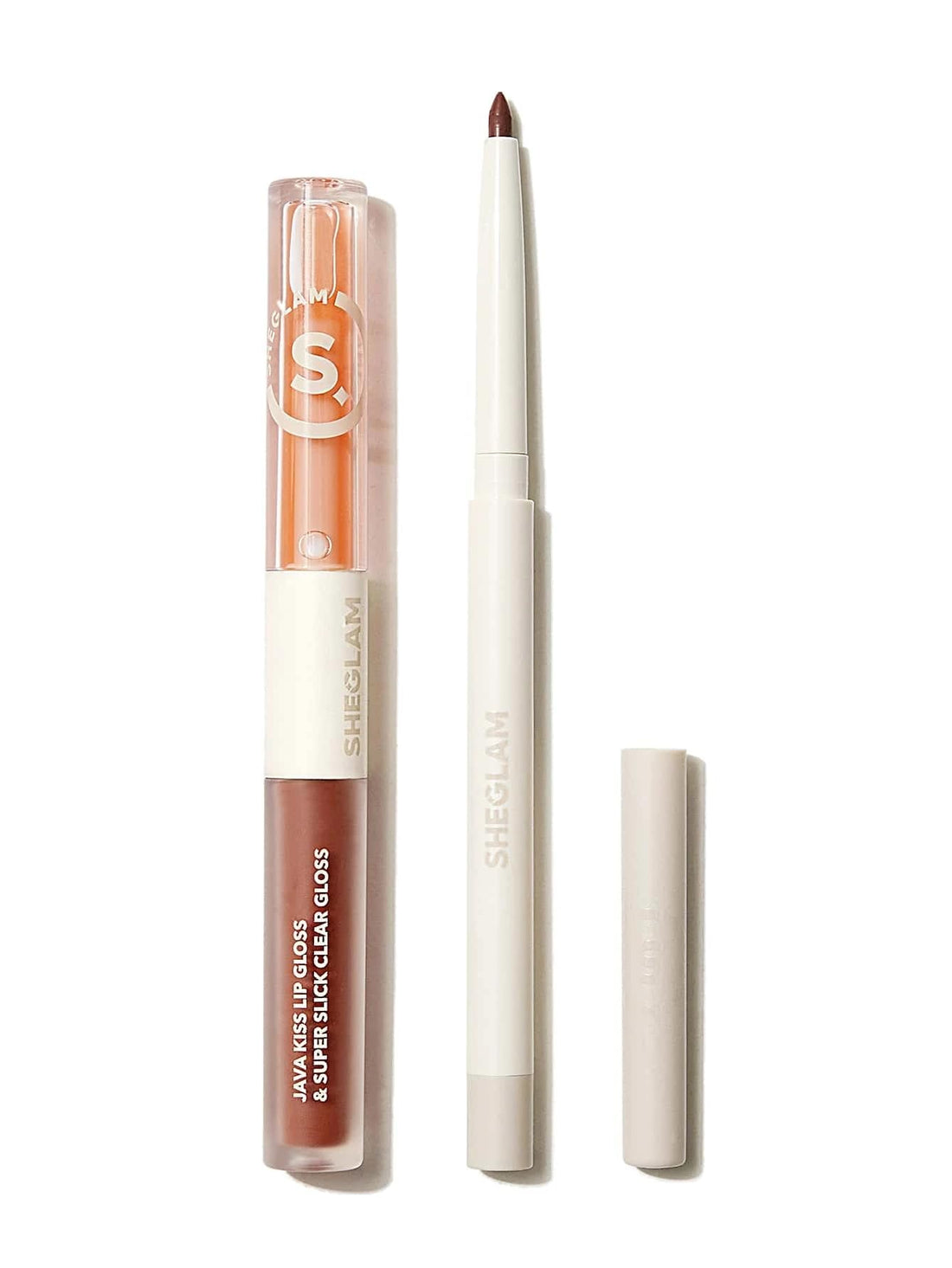 SHEGLAM Soft 90'S Glam 3-In-1 Lip Liner Moisturizing Plant Extracts Long Lasting Liquid Lipstick Plumping Lip Gloss Makeup Set - Haute Cocoa