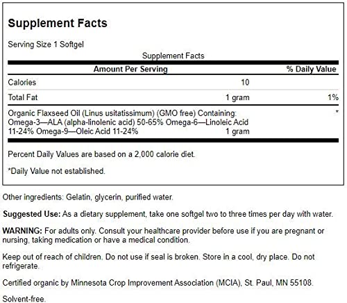Swanson Flaxseed Oil (Omegatru) 1000 Milligrams 200 Sgels