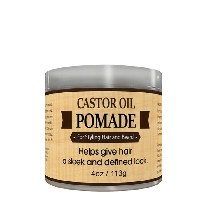 MEN Castor Oil Beard and Hair Pomade For Styling Hair And Beard,All Day Hold, For A Sleek Defined Look Silicone,Paraben Free For All Hair Types and Textures Made in USA 4oz