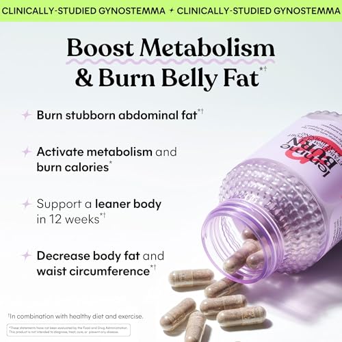 Lemme Burn - Metabolism, Belly Fat Burning + AMPK Activating Supplement for Men & Women w/Clinically Studied Actiponin Gynostemma, Green Tea Extract, Vitamins B6 & B12 - Gluten Free, 60 Count